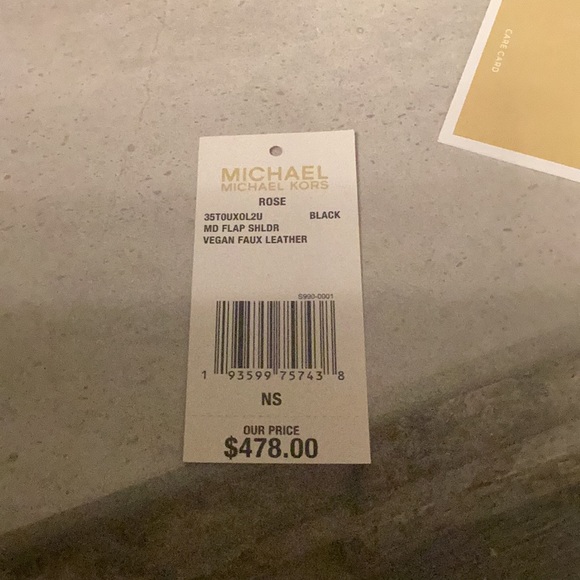 Michael Kors Rose Black Flap Purse - Picture 10 of 10